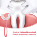 Silicone U-shaped Toothbrush 360 Degree Soft Brush for Kids (Handle Pink) Newly