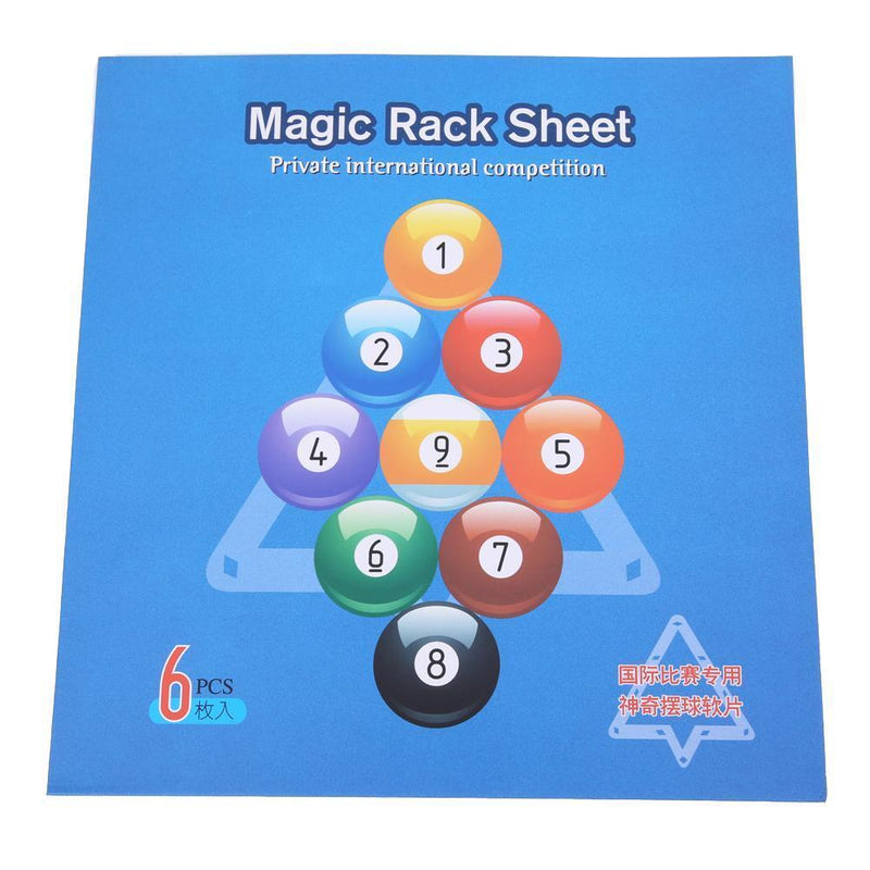 6pcs/Pack 9 Ball/10 Ball Billiard Triangle Magic Rack Sheet Fun Game Parts Newly