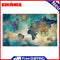 Map Abstract Oil Paint By Numbers Canvas DIY Coloring Picture Home Decorations