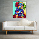 Painting By Numbers DIY Color Dog Hand Painted Canvas Oil Art Picture Craft Kit