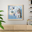 Canvas Paint By Numbers White Cat Oil Hand Painted Drawing Kit Home Decorat