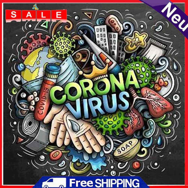 Abstract Word Full Round Drill Mosaic Wall Art Picture of Rhinestone Decoration