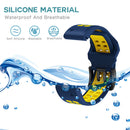 Silicone Sport Band for Garmin Fenix 7X/6X/5X 26mm Strap (Dark Blue Yellow)