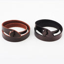 Unisex European Twine Leather Bracelet Braided Bangle Wristband (Brown)