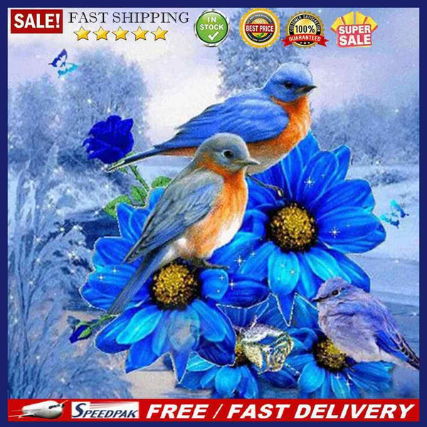 Frameless Oil Paint By Numbers DIY Bird Flower Picture Craft Kit Home Decorat