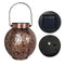 LED Solar Lantern Light Hollow Floral Projection Hanging Lamp Decor (Brown)