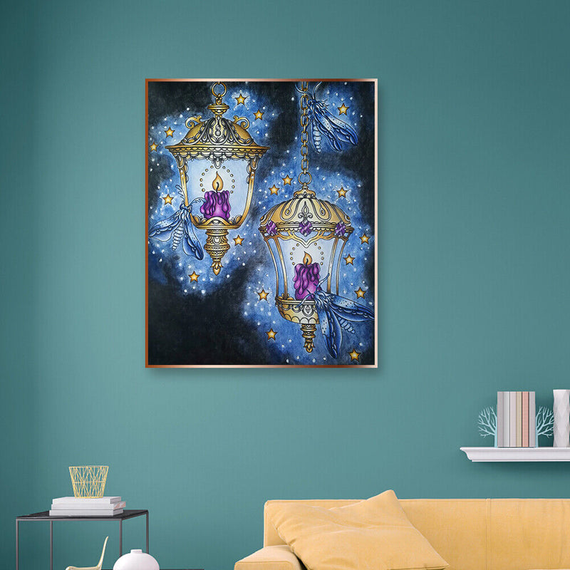 5D DIY Full Round Drill Diamond Rhinestone Lamp Cicada Home Craft (NE397) Newly