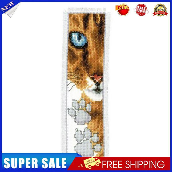 2pcs Animal 2-Strand 14CT Counted Cross Stitch Bookmarks (Cat- XJL019)