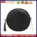 Women PU Leather Shoulder Bags Lady Embroidery Thread Solid Color Bag Purse Bag