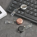 ID Name Card Anti-Lost Clip Metal Key Ring Retractable Badge Holder Lanyards