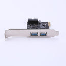 SSU 2 Port USB 3.0 PCI-e x1 Expansion Card PCI Express Adapter for Desktop Newly