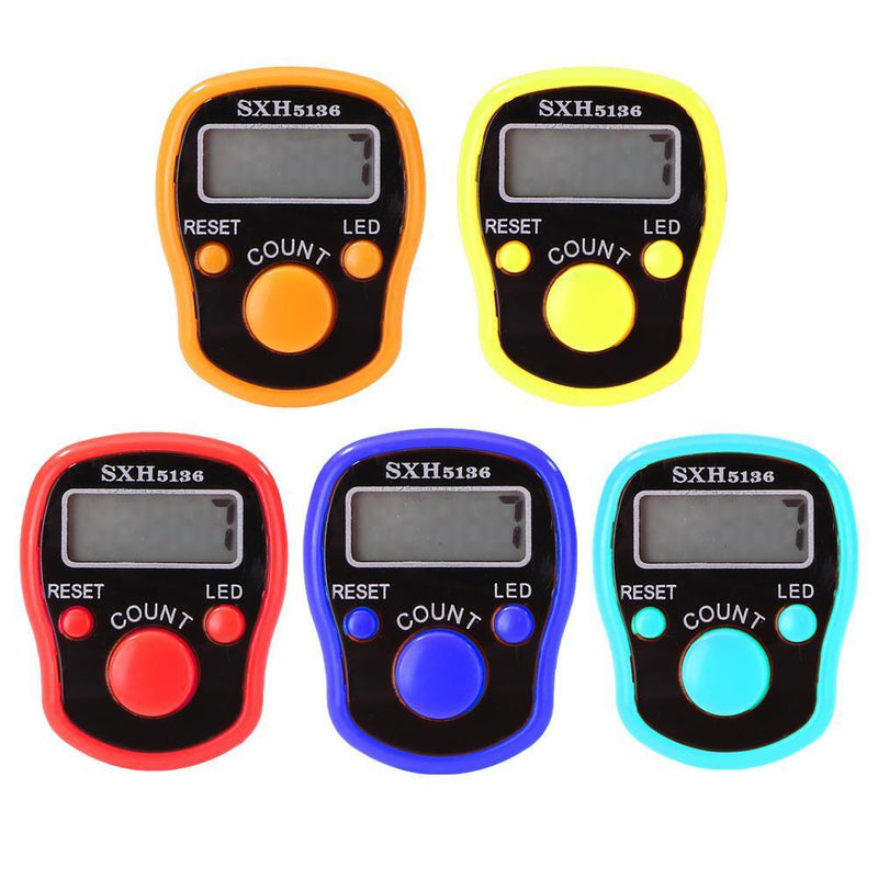 LCD Display Finger Counter LED Luminous Electronic Tally Counter (Orange)