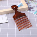 Wide Teeth Afro Hair Fork Comb Unisex Hairstyle Curly Insert Brush (Brown) Newly