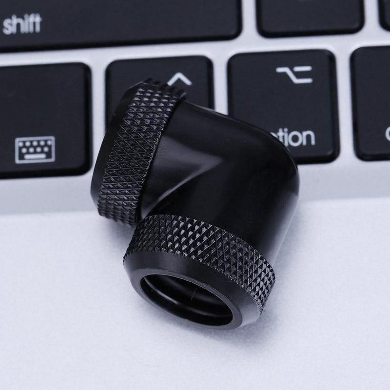 14mm OD G1/4 Inner Thread 90 Degree Water Cooling Tube Connector(Black) Newly