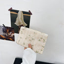 Fashion Women Woven Lace Flower Small Wallet Purse Casual Clutches (White)