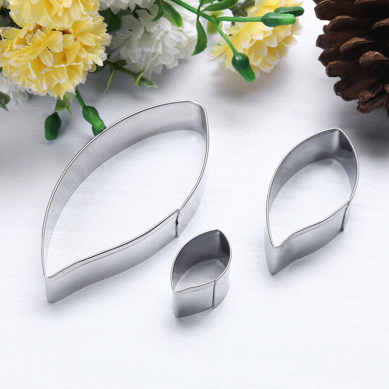 3pcs/set Metal Cookie Cutters Biscuit Mold Leaves Fondant Cake Mould