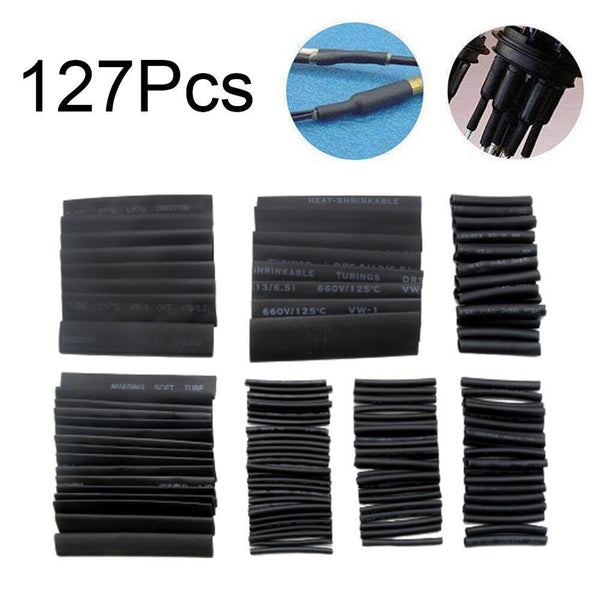 Waterproof 2:1 Black Tube Assortment Kit Heat Shrink Sleeving Shrinkage Sheath