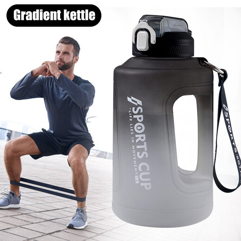 Sports Water Bottle Outdoor Fitness Travel Leakproof Frosted Cups (Black) Newly
