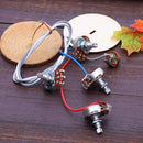 1Set Wiring Harness 2v2t Jack 500k Pots for Replacement LP Electric Guitar Newly