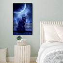 Diamond Painting 5D Moon Black Cat DIY Full Round Drill Decoration Handwork
