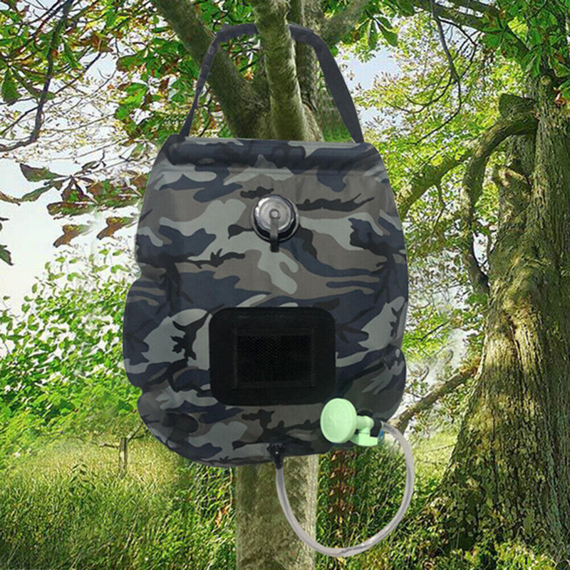 Outdoor Camping Water Storage Bag 20L Solar Shower Bath Bags (Camouflage)