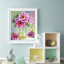 Paeonia Flower Series Oil Paint By Numbers Kit Frameless Drawing Picture Decor