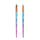 4pcs/Set Diamond Plastic Handle Face Eye Shadow Makeup Brushes (Lake Blue) Newly
