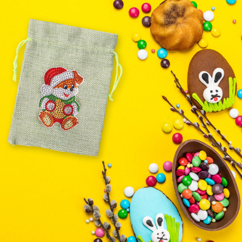Christmas DIY Diamond Painting Shopping Tote Mosaic Drill Candy Bag (Bear)