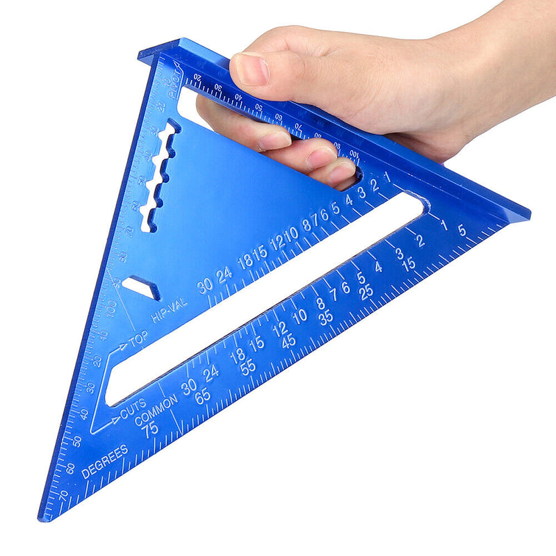 7 inch Angle Ruler Metric Measuring Ruler Woodworking Try Square (Blue) Newly