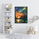 Canvas Paint By Numbers Sea Moonscape Oil Hand Painted Drawing Home Decor