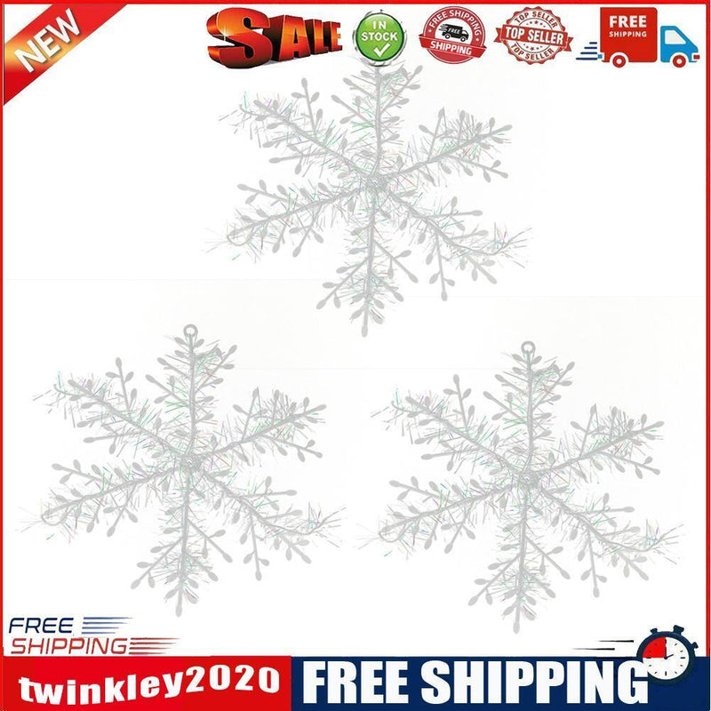 3pcs Christmas White Snowflake Windows Party Xmas Trees Hanging Decor (11cm