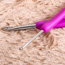 8 sizes Soft Plastic Handle Home Aluminum Crochet Knit Hook Needle Purple Newly