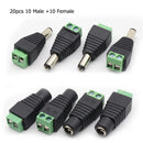20pcs Female Male DC Power Plug Adapter Connector 2.1x5.5mm Weld-free Converters