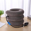 3-layered Air Inflatable Vertebra Retractor Neck Support Tractor (Grey) Newly