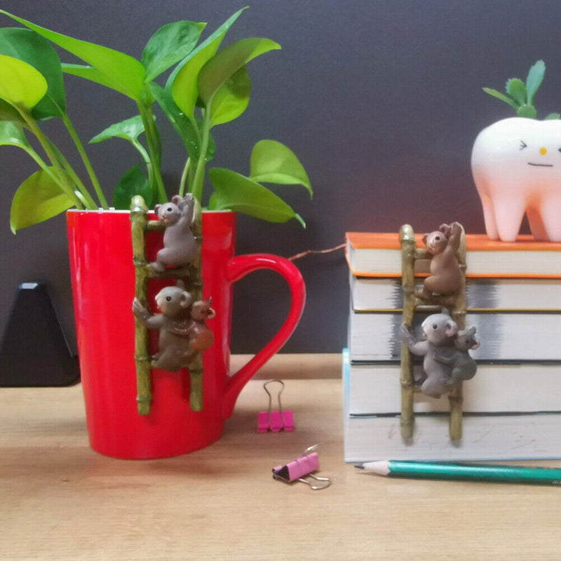 2pcs Creative Climbing Ladder Koala Flower Pot Cup Edge Hanging Ornaments Newly
