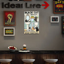 Washroom Black Cat Metal Plate Tin Sign Retro Iron Painting Wall Art Home Poster