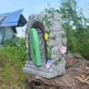 Solar Light Large Fairy Door Elf Steps Stone Door Secret Magical Fairy Garden