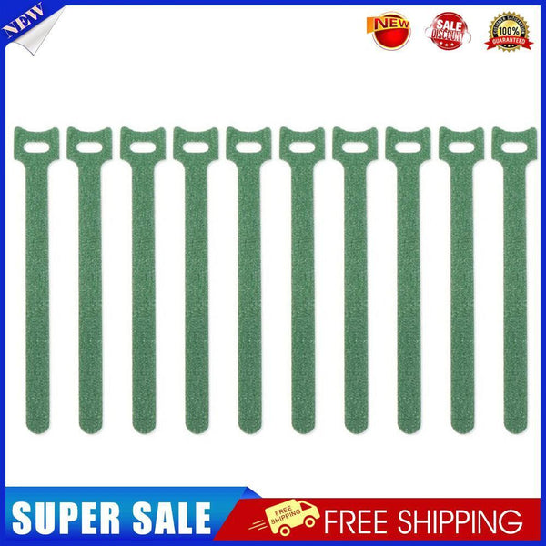 10pcs Durable Self Adhesive Cable Fastener Tape Wire Loops Strap (Green)