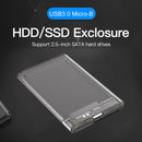 2.5 inch Transparent SSD HDD Case SATA to USB 3.0 Micro-B Adapter Enclosure