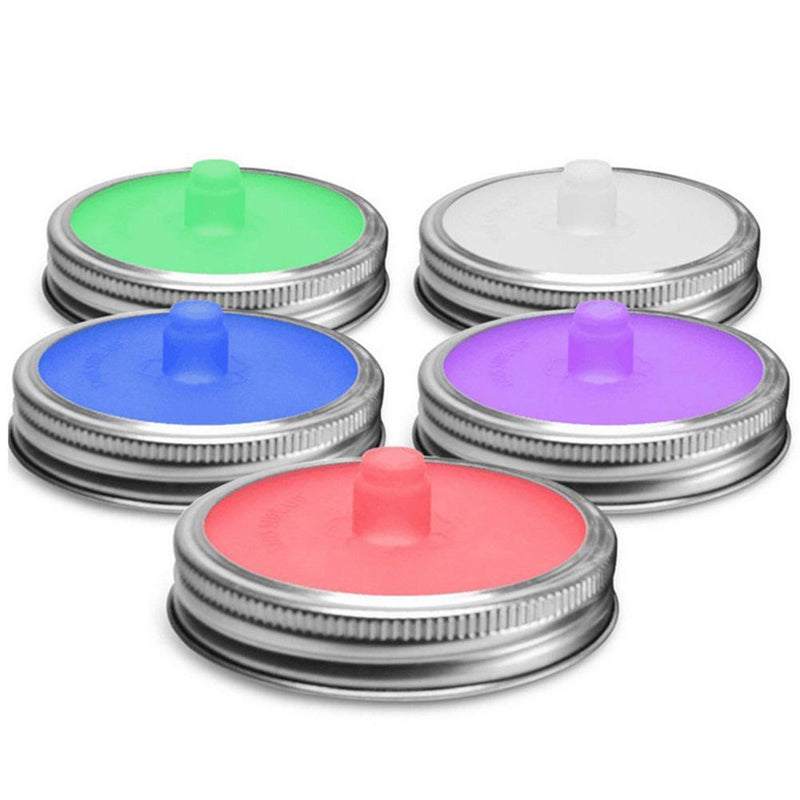 5pcs Wide Mouth Mason Jar Lids Silicone Seal Cover Pickles Cap(Purple)