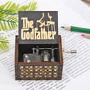 Retro Black Hand Cranked Music Box Wood Kid Child Birthday Gift Home Decor Newly
