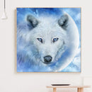 5D Full Round Drill Mosaic Craft Picture DIY Snow Wolf Diamond Painting Poster