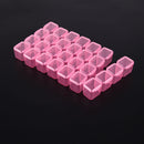 28 Slots Storage Box Nail Art Rhinestone Jewelry Display Case (Pink)