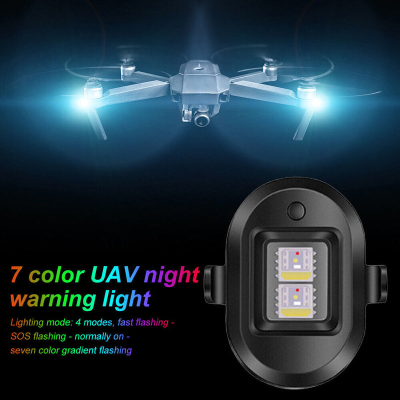 LED Rechargeable Aircraft Emergency Light Drone Night Strobe Lamp Waterproo