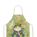 Kitchen Linen Apron Dress up Cat Print Home Restaurant Cooking Baking Bibs
