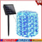 Solar String Lights Waterproof Copper Wire Fairy Lamp (Blue White 100LED) #F
