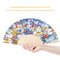 Hand Painted Folding Fan Oil Paint By Numbers DIY Snowman Kid Drawing Craft Gift
