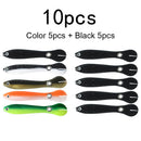 10pcs 10cm 6g Loach Fishing Lures Artificial Soft Baits (Black + Mixed) Newly