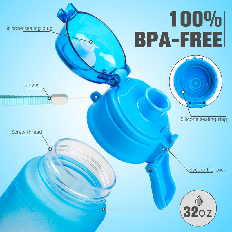 Water Bottle with Time Marker Portable Water Bottle for Kids (Blue Shade) Newly