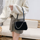 Retro Animal Chain Underarm Bags Purse Women Plush Top-handle Clutch (2)